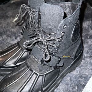 Black Duck Boots with Lace-Up Design